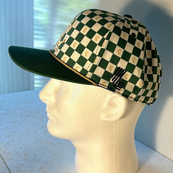 Liv Golf 110 OSFA NWOT Green check Embroidered Cap Sport Resort Streetwear - Picture 5 of 8